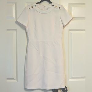 Club Monaco Cream Short Sleeve Dress